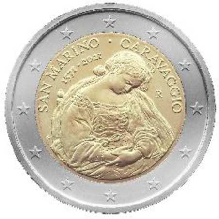 2 Euromünze aus San Marino mit dem Motiv 450. Geburtstag Caravaggios