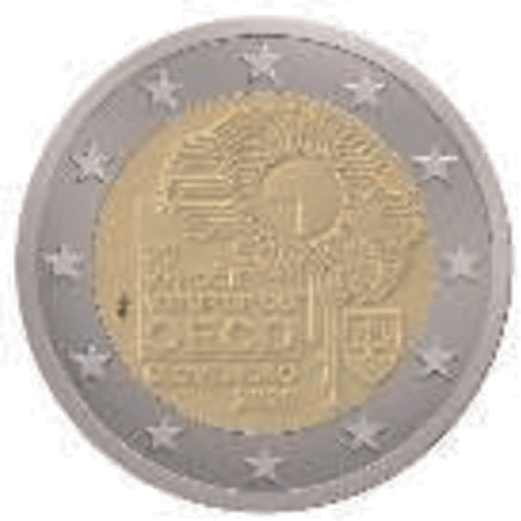 2 Euro Sondermünze aus der Slowakei aus 2020 mit dem Motiv 20 Jahre Beitritt zur OECD