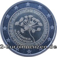2 Euromünze aus Slowenien mit dem Motiv 200 Jahre Botanischer Garten Ljubljana