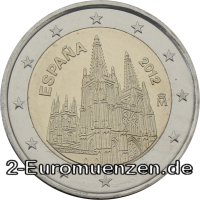 2 Euromünze aus Spanien mit dem Motiv Kathedrale von Burgos 
