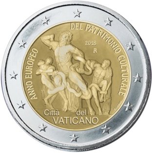 2 Euro Sondermünze aus Vatikan mit dem Motiv Europäisches Jahr des Kulturerbes