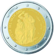 2 Euro Sondermünze aus Vatikan uit 2019 mit dem Motiv 25 Jahre Restaurierung der Sixtinischen Kapelle