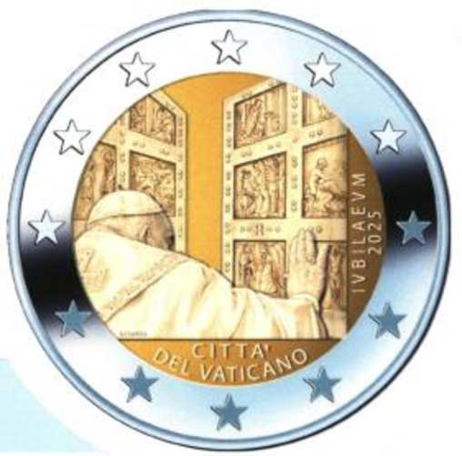 2 Euro Sonderm&uuml;nze aus dem Vatikan aus 2025 mit dem Motiv Jubil&auml;um 2025