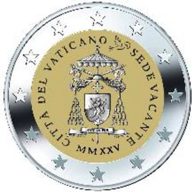 2 Euro Sonderm&uuml;nze aus dem Vatikan aus 2025 mit dem Motiv Sede Vacante MMXXV